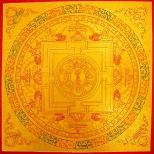 Original Hand Painted Vajra With 8 Auspicious Mandala Art | Tibetan Thangka Painting